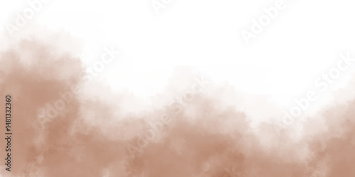Dust sand soil smoke cloud particles isolated on transparent white background. Brown sandstorm smog sand dust explosion rising. Design elements for Compositing, covering, overlay, PNG	