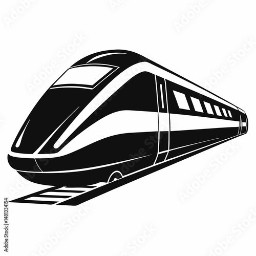 train on white background
