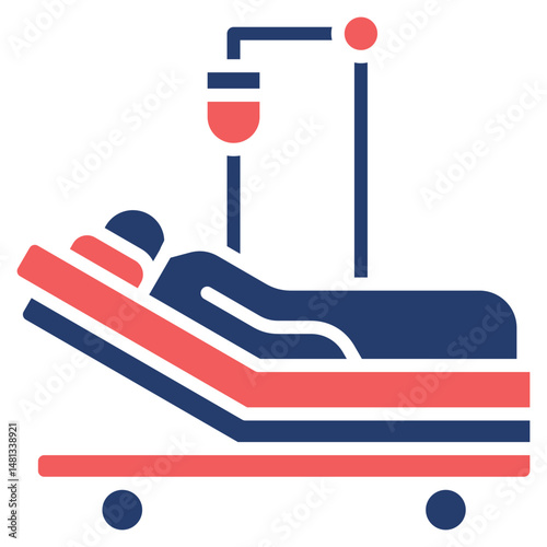 Hospital Bed glyph color icon