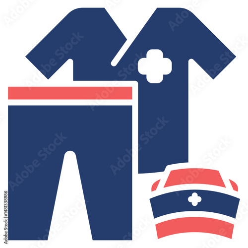 Nurse Uniform glyph color icon