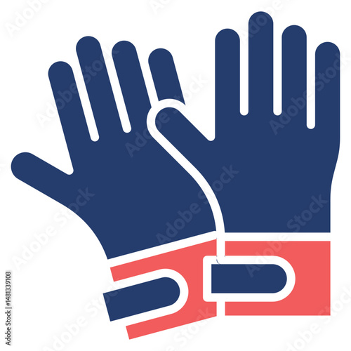 Hand Gloves glyph color icon