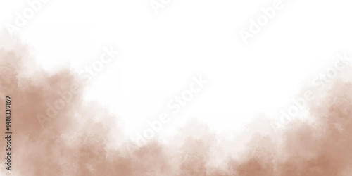 Dust sand soil smoke cloud particles isolated on transparent white background. Brown sandstorm smog sand dust explosion rising. Design elements for Compositing, covering, overlay, PNG	