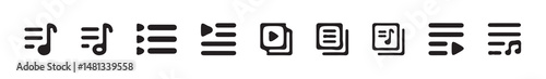 Music playlist vector icon. Playlist icon featuring musical notation and list layout.vector illustration eps 10.