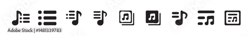 Music playlist vector icon. Playlist icon featuring musical notation and list layout.vector illustration eps 10.