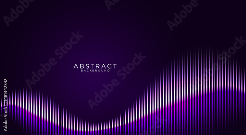 Abstract Aurora Borealis Light. Audio voice frequency wave and sound on night sky background. Vector Volume music track line