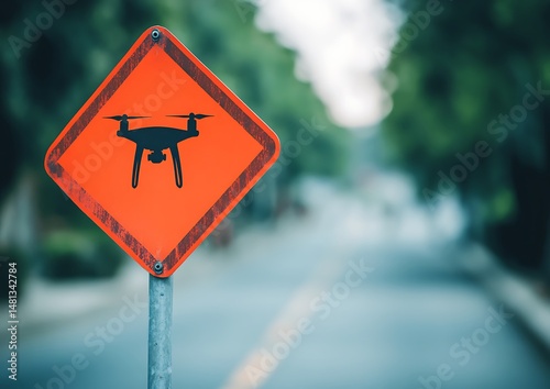 Drone no-fly zone sign