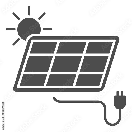 Solar Panel Glyph Icon Element For Design photo