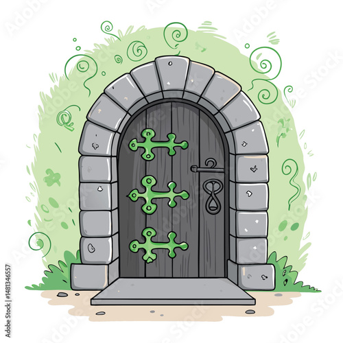 a-mysterious-locked-door-with-puzzle-symbols-and-e.eps