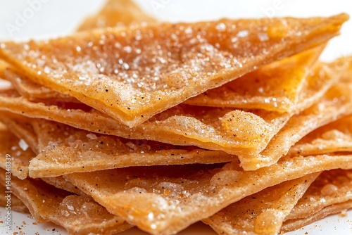 pile of golden seasoned tortilla chips photo