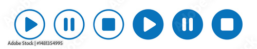 Media player flat icons set. Collection of multimedia symbols isolated on transparent background. media player buttons. Play, pause, stop, record, forward.vector illustration eps 10.