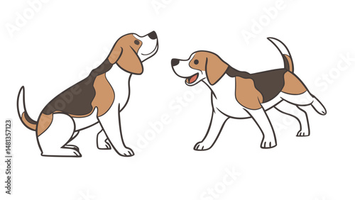 beagle dog clipart vector