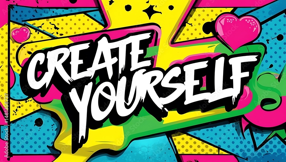 Obraz premium Motivational Graphic Design, Create Yourself