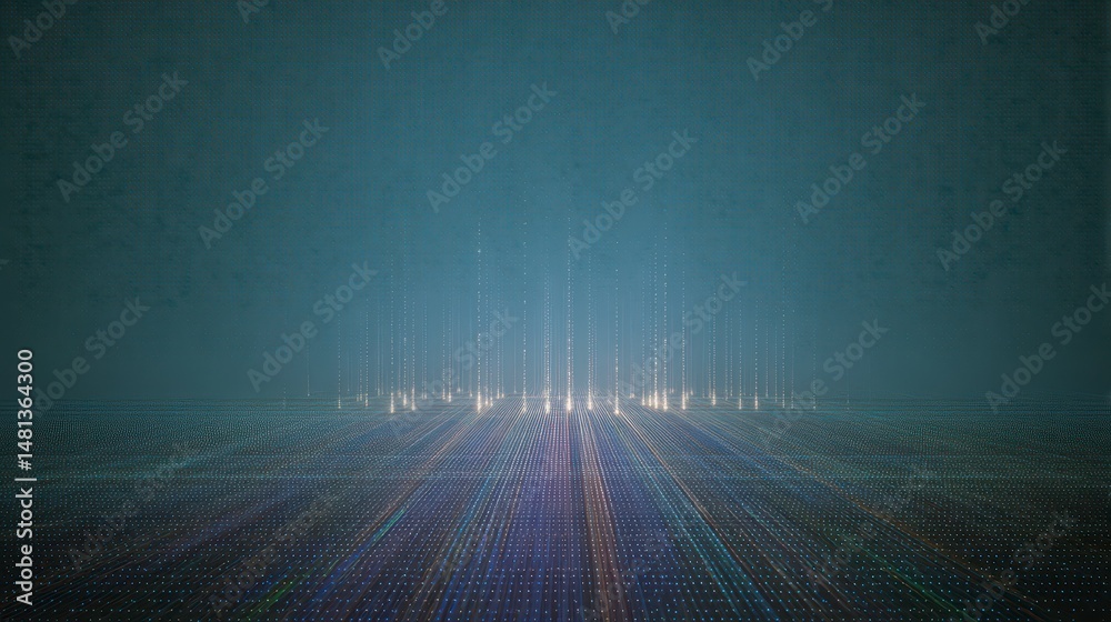 Abstract Digital Landscape Futuristic AI Technology Background