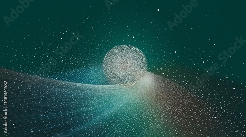 Abstract Data Flow  AI  Big Data  Quantum Computing Illustration