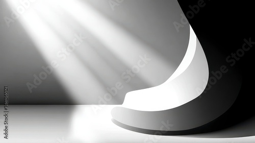 Minimalist Gray Abstract Background  Modern Design  Light Rays  Mockup  3D Render
