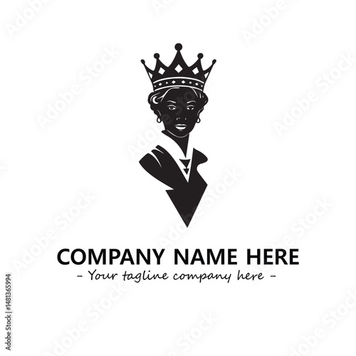 Head of queen logo company design vector illustration