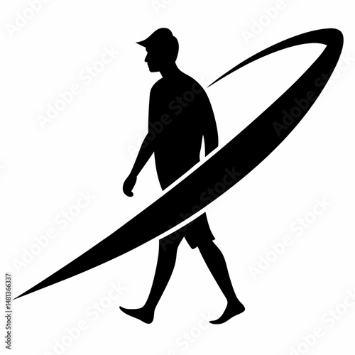 surfer silhouettes set
