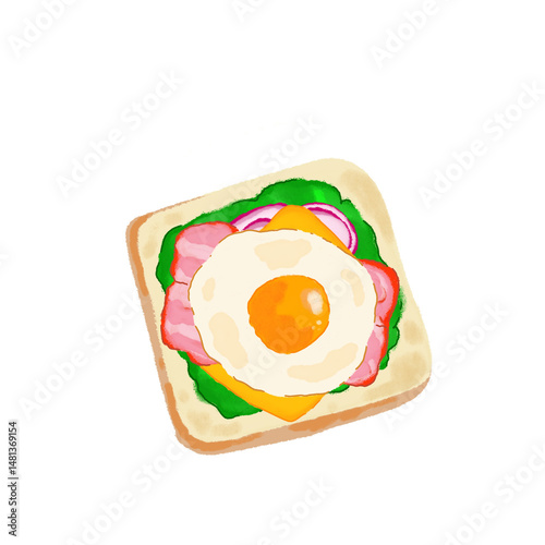 Ham and Egg Bread Breakfast