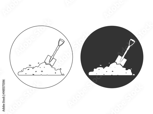 shovel and dry soil symbol icon design vector isolated on transparent background