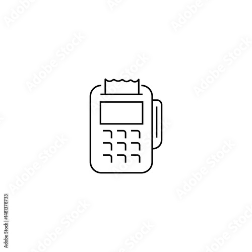 single outline icon pos terminal related to payment. linier icon collection. editable stroke. vector illustration.