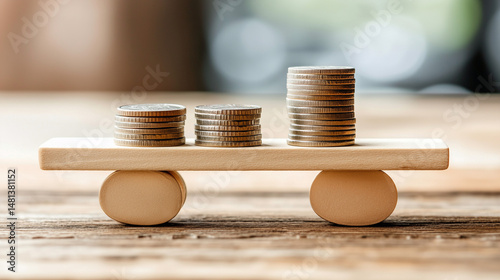 Coins climb upward a hopeful path