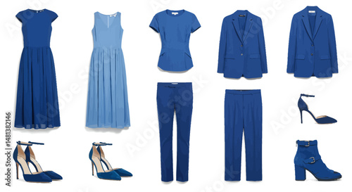 Elegant Blue Dresses and Matching High Heels for a Special Occasion