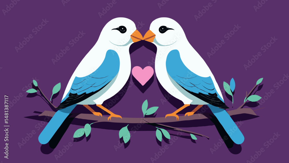 Obraz premium two birds on a branch