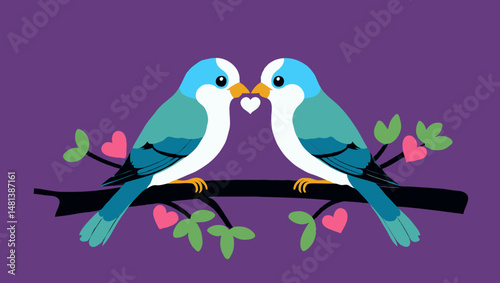 two birds on a branch