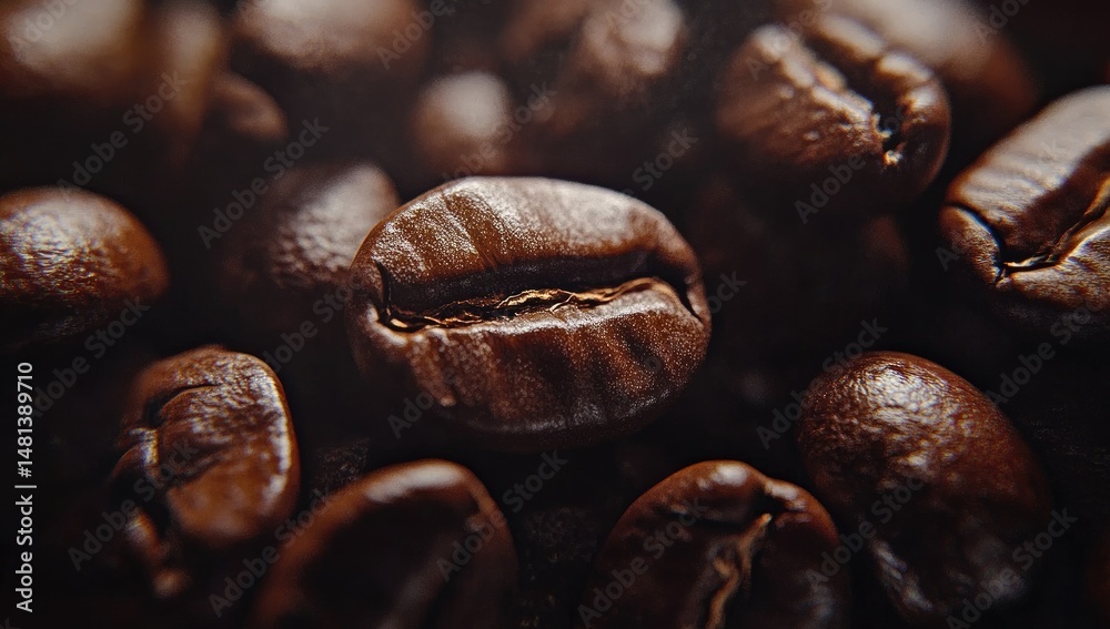 Fototapeta premium Roasted Coffee Beans Closeup.
