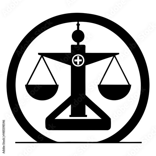 Digital Scale Vector Graphic for Pharmacist Use on Transparent Background