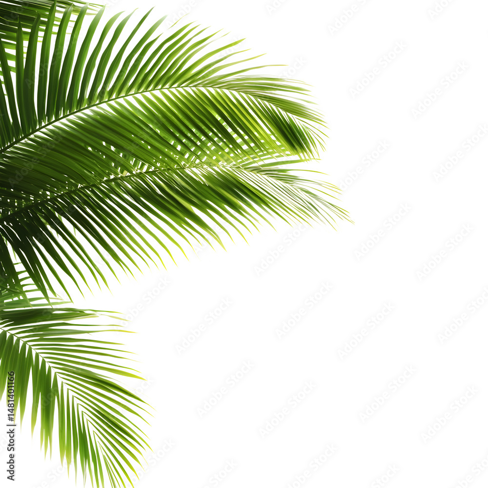 Naklejka premium Palm tree leaves Isolated White Background