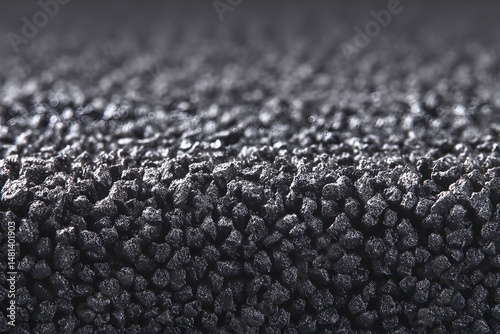 Dark Aggregate: A striking close-up shot presents a textured surface of dark aggregate, revealing the intricate details and rough quality. The image exudes a sense of depth and tactility.