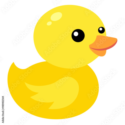 a cute cartoon rubber duck no background vector file.
