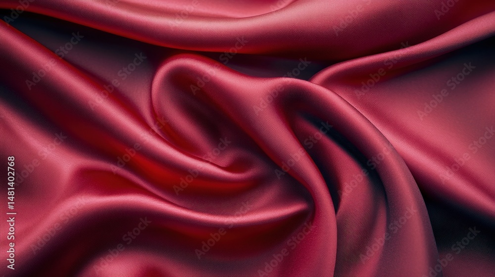 Obraz premium Crimson Silk Drape: A Luxurious Textile Texture