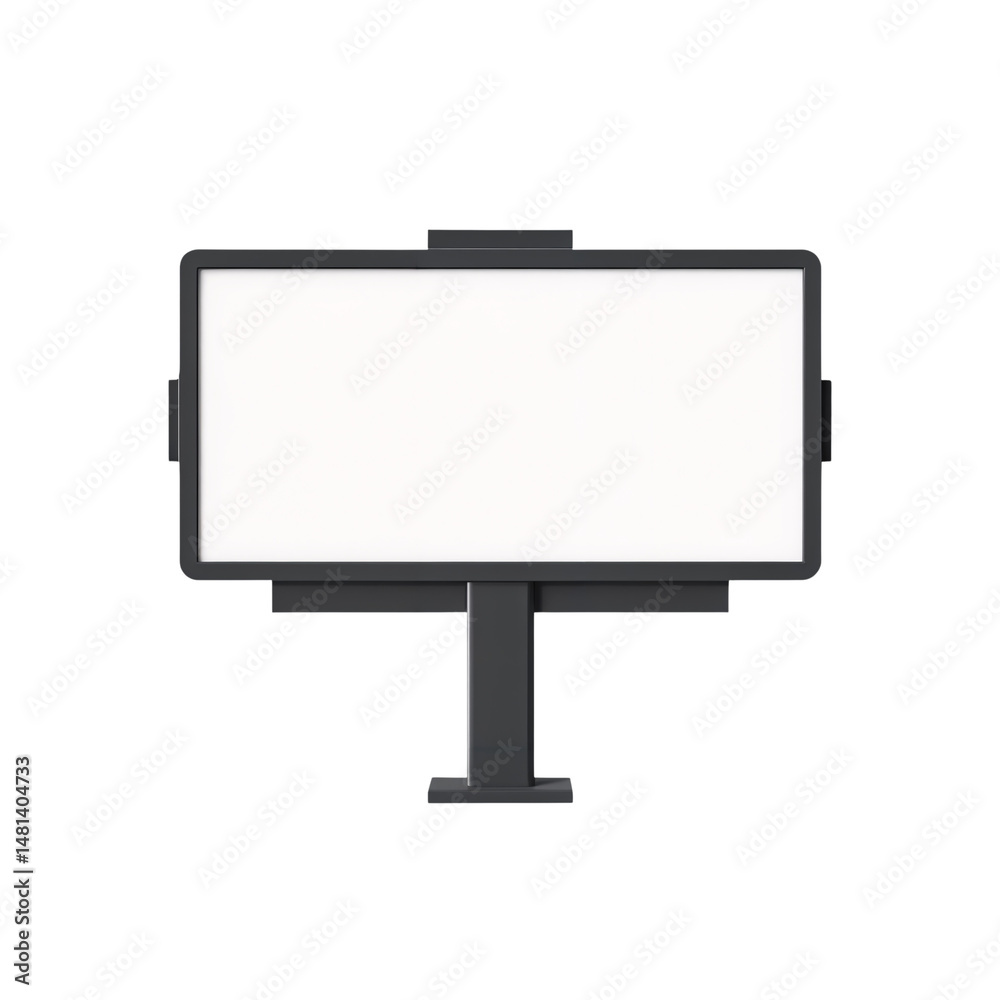 Minimalist Black Billboard Display on White Background Minimalist Black Billboard Display on White Background