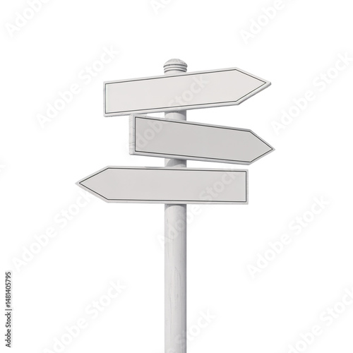 Minimalist Directional Signpost with Blank Arrows
