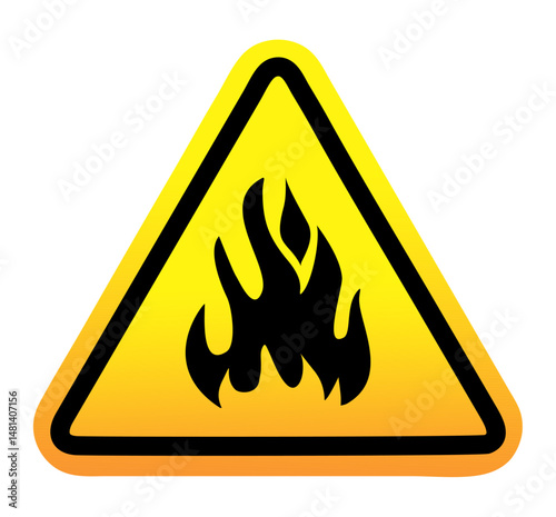  Warning Attention Sign Fire symbol vector 