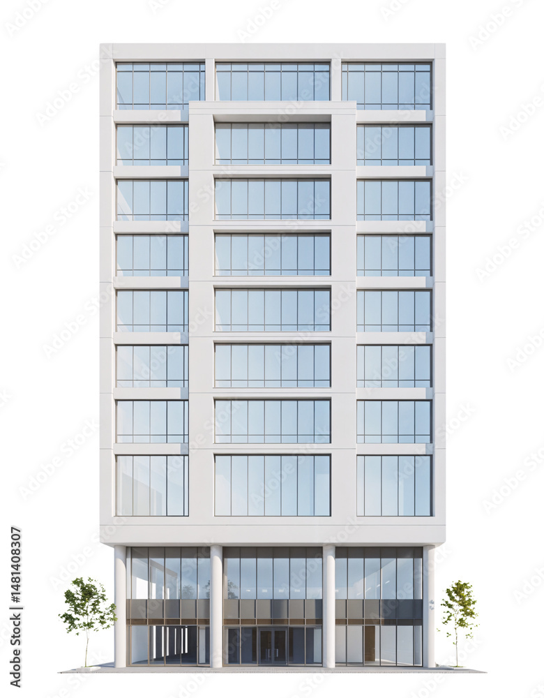 Modern Minimalist Office Building with Glass Facade Modern Minimalist Office Building with Glass Facade