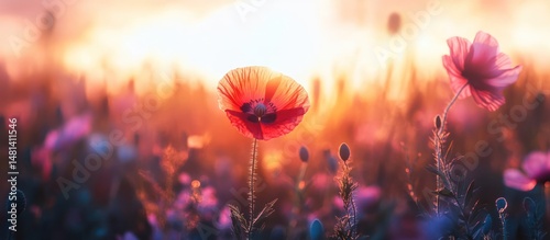 Poppies at Sunset Field photo