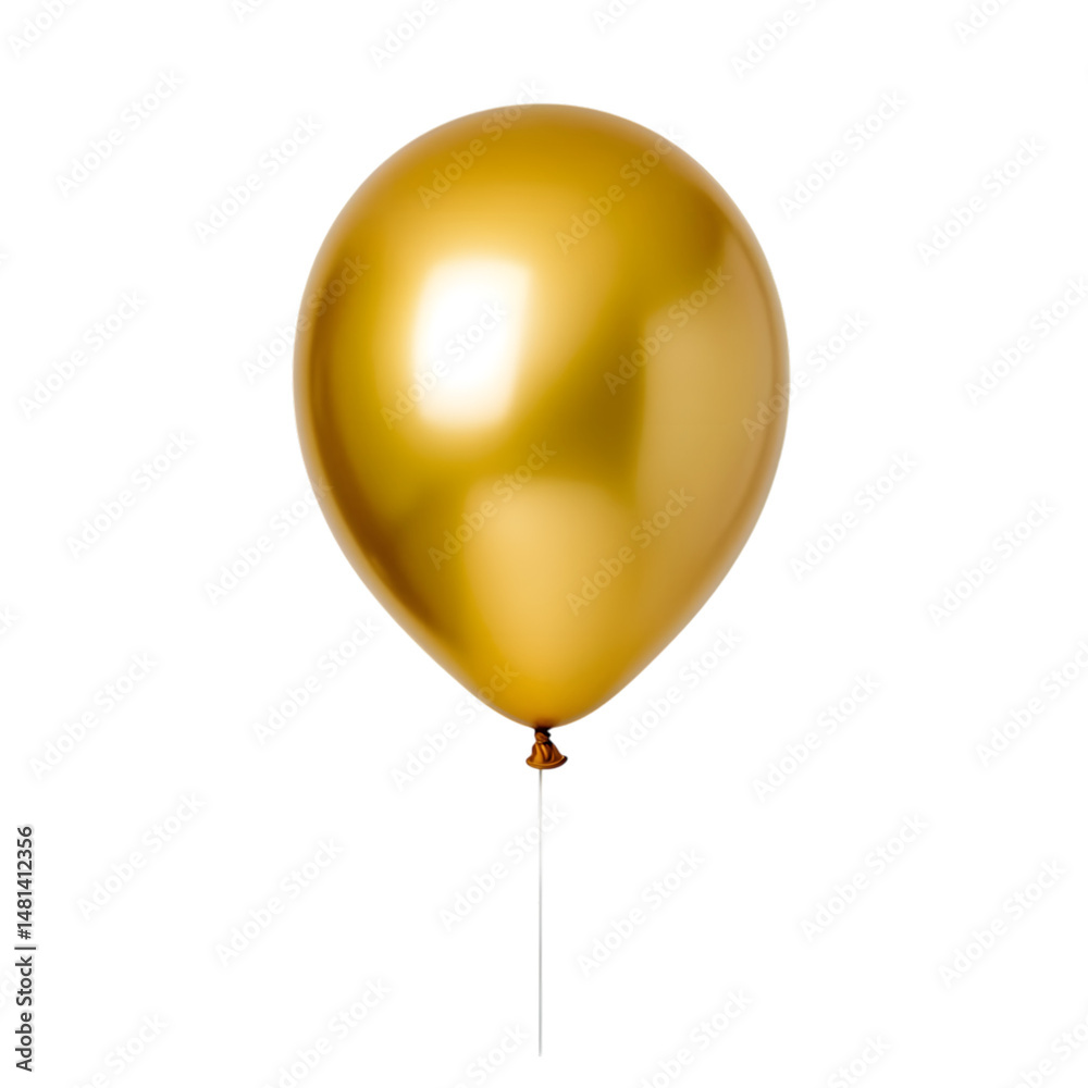 Golden balloon isolated on white background. Ai Generated Images Golden balloon isolated on white background. Ai Generated Images