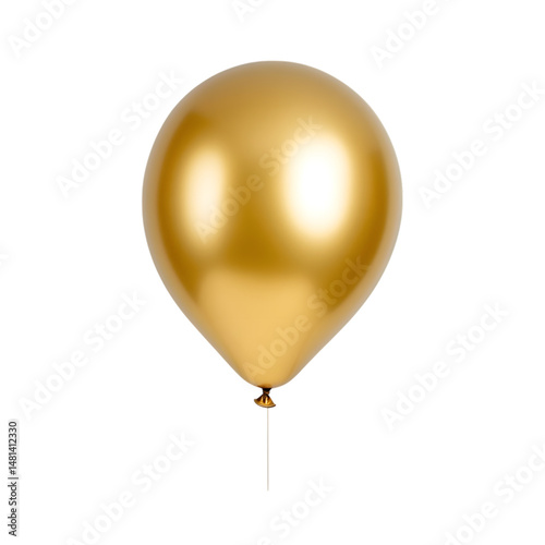 Golden balloon isolated on white background. Ai Generated Images