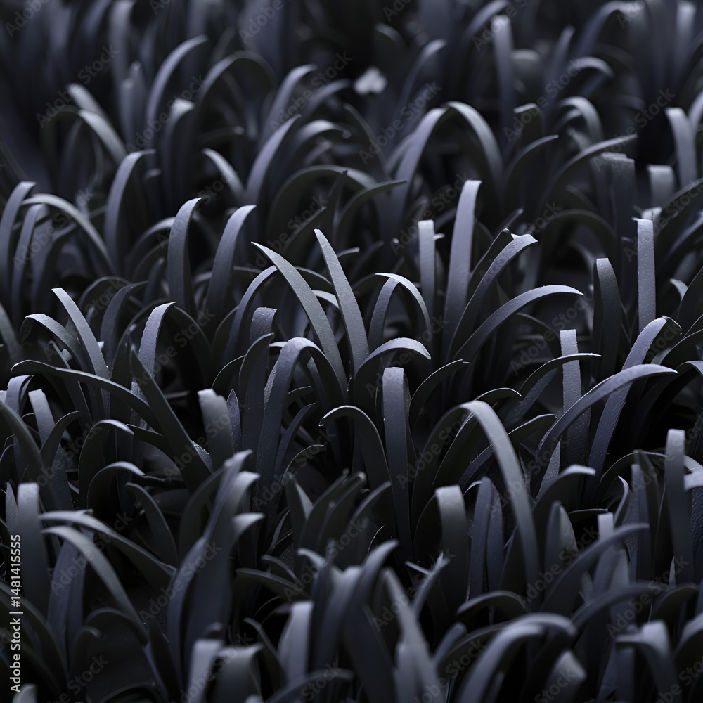 Fototapeta premium Close-up of Dark Foliage A Serene and Minimalist Study of Grass