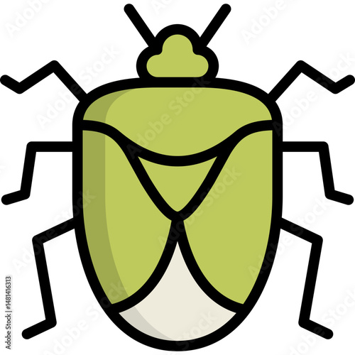 stink bug icon illustration design with filled outline