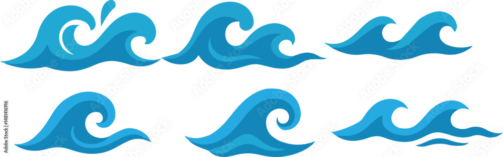 Obraz premium sea waves vector, waves icon, sea waves clipart, waves graphic, waves illustration, waves silhouette