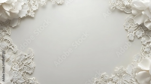 White Lace Flowers Border on Tabletop