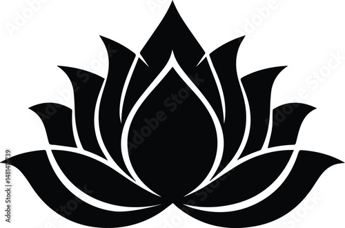 lotus flower silhouette, lotus vector, lotus icon, lotus flower clipart, lotus flower drawing