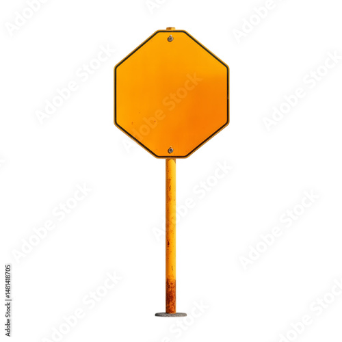 Blank yellow road sign or traffic signs isolated on white background. Ai Generated Images