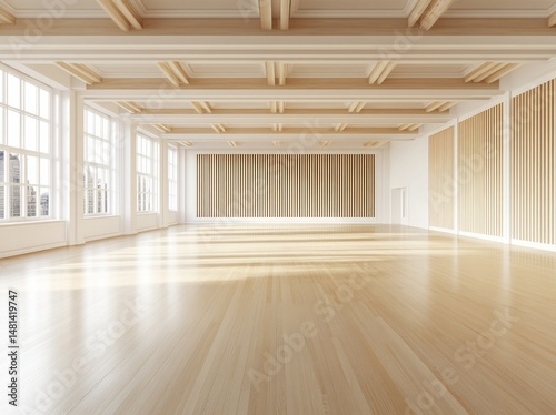 Wallpaper Mural empty room with wooden floor Torontodigital.ca