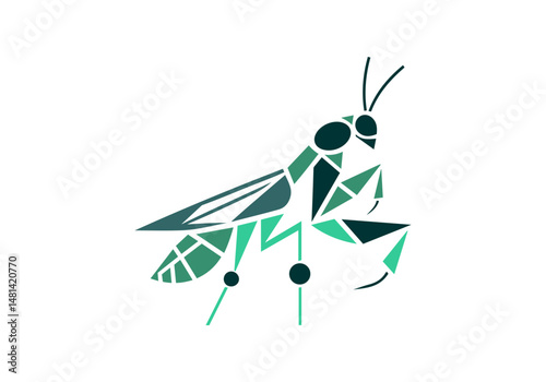 Mantis Hand Drawn Illustration Vector Isolated by AZ for Books, Arts, Design and Decoration Graphic Asset