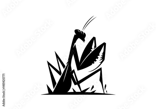 Mantis Hand Drawn Illustration Vector Isolated by AZ for Books, Arts, Design and Decoration Graphic Asset